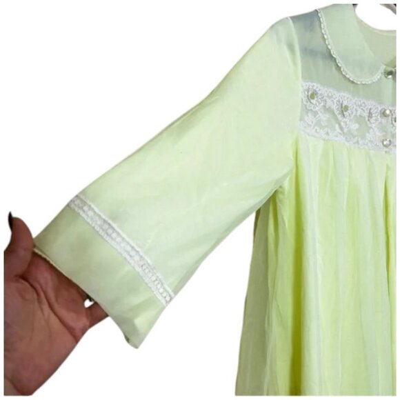 French Maid lime green vintage peignoir size S - Picture 5 of 11